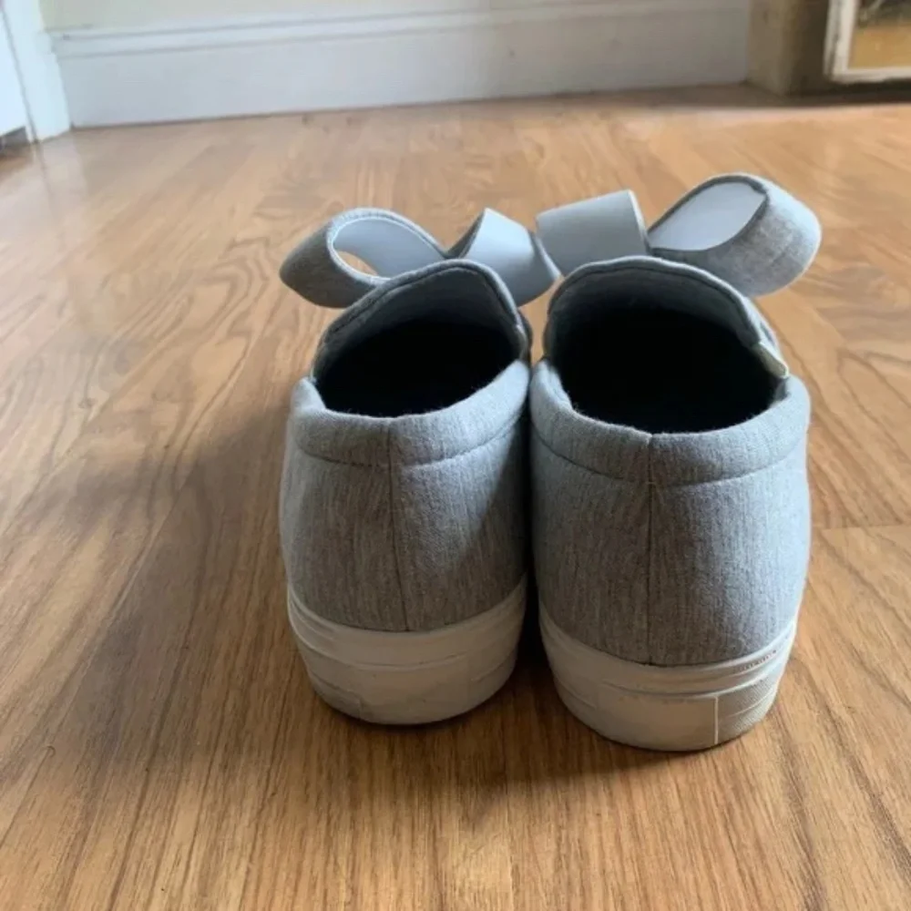 Nine West Gray Slip On Fabric Casual Bow Sneakers Odienella Size 10.5 - Picture 9 of 11